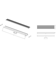 Joemo Aluminium Silver Linear Grill Channel Drain