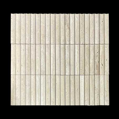 Italian Travertine Concave Honed Mosaic Tiles