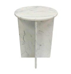 Calacatta Statuario Honed Round Side Table Marble