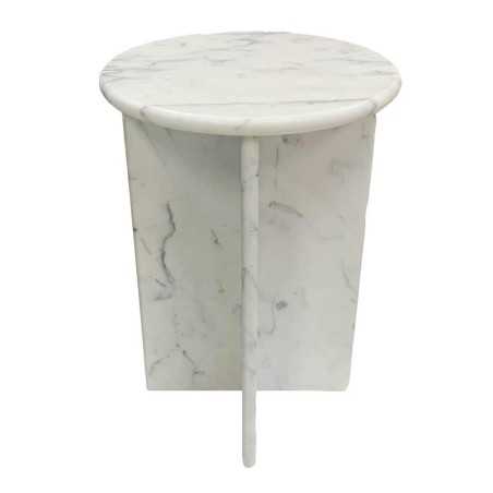 Calacatta Statuario Honed Round Side Table Marble