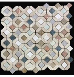 Pompei Multi Crema Tumbled Marble Mosaic Tiles