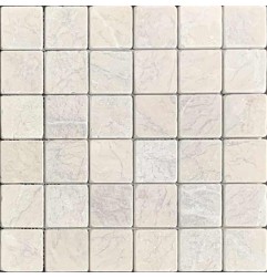 Bianca Perla Tumbled Limestone Mosaic Tiles 50x50