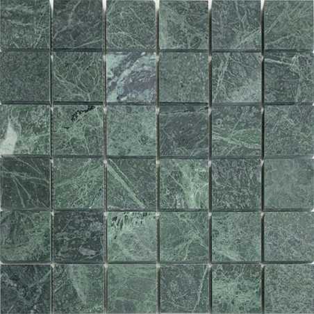 Verde Alpi Green Square Honed Marble Mosaic Tiles 48x48
