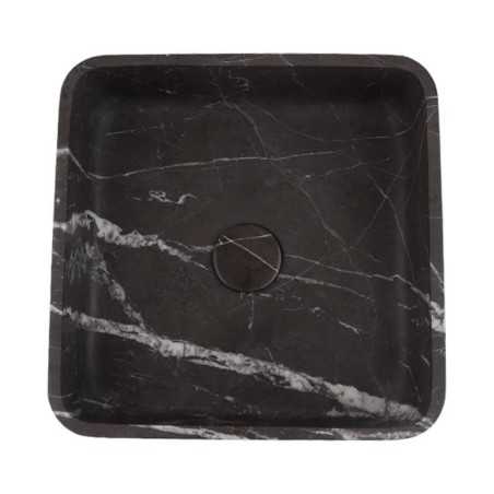 Pietra Grey Honed Square Basin Limestone 5253 With Matching Stone Pop-Up Waste