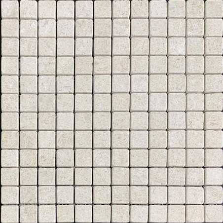 Crema Luminous Tumbled Limestone Mosaic Tiles 25x25