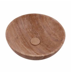 Classico Honed Round Basin Travertine 5471 With Matching Pop-Up Waste