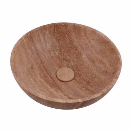 Classico Honed Round Basin Travertine 5471 With Matching Pop-Up Waste