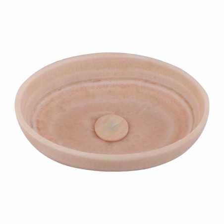 Pearl White Onyx Honed Oval Basin 5539 With Matching Stone Pop-Up Waste