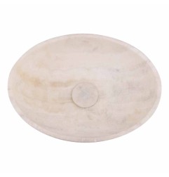 White Onyx Honed Oval Basin 5540 With Matching Stone Pop-Up Waste