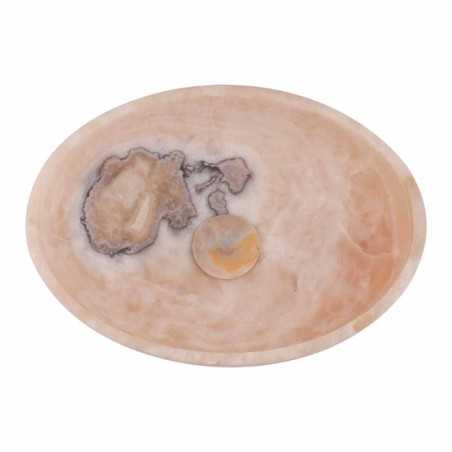Honey Onyx Honed Oval Basin 5541 With Matching Stone Pop-Up Waste