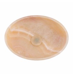 Honey Onyx Honed Oval Basin 5544 With Matching Stone Pop-Up Waste