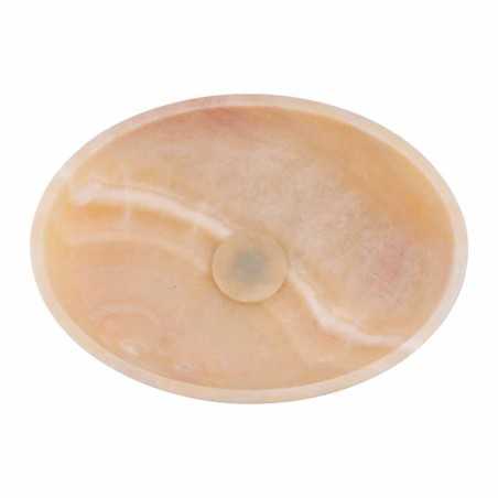 Honey Onyx Honed Oval Basin 5544 With Matching Stone Pop-Up Waste