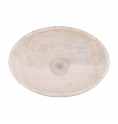 White Onyx Honed Oval Basin 5545 With Matching Stone Pop-Up Waste