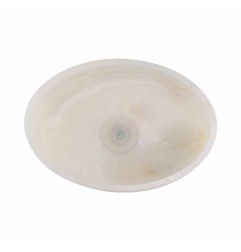 White Onyx Honed Oval Basin 5525 With Matching Stone Pop-Up Waste