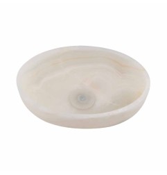 White Onyx Honed Oval Basin 5525 With Matching Stone Pop-Up Waste