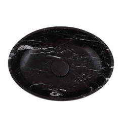 Nero Marquina Honed Oval Concave Design Basin Marble 5550