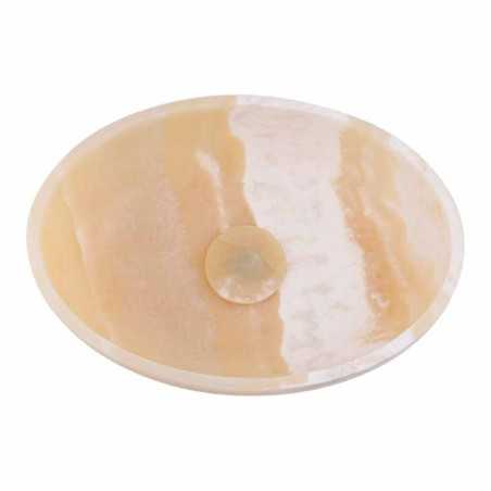 Honey Onyx Honed Oval Basin 5551 With Matching Stone Pop-Up Waste