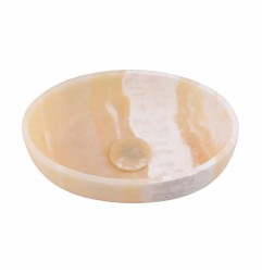 Honey Onyx Honed Oval Basin 5551 With Matching Stone Pop-Up Waste