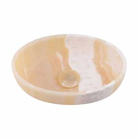 Honey Onyx Honed Oval Basin 5551 With Matching Stone Pop-Up Waste