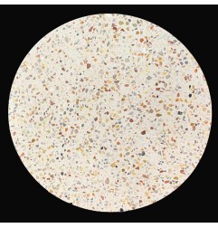 Galaxy White Honed Round Table Top Pencil Round HD Terrazzo
