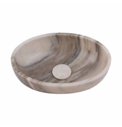 Calacatta Orient Honed Oval Basin Marble 5537 With Matching Stone Pop-Up Waste