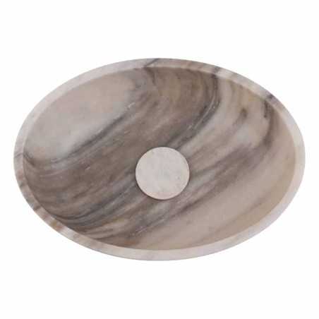 Calacatta Orient Honed Oval Basin Marble 5537 With Matching Stone Pop-Up Waste