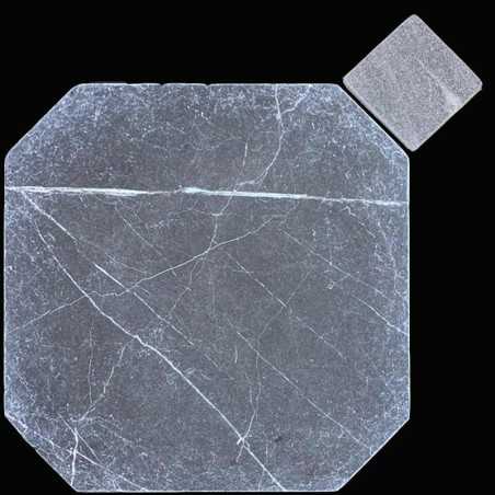 Pietra Grey Octagon & Square Tumbled Limestone Tiles