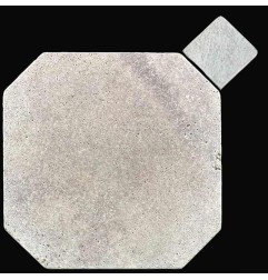 Silver Octagon & Square Tumbled Travertine Tiles
