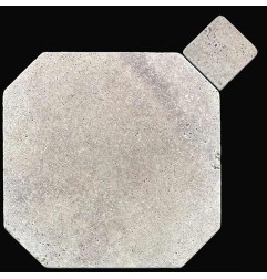 Silver Octagon & Square Tumbled Travertine Tiles
