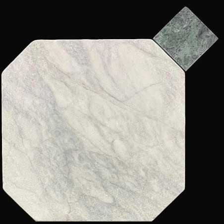 Bianco Royal Octagon & Square Tumbled Marble Tiles