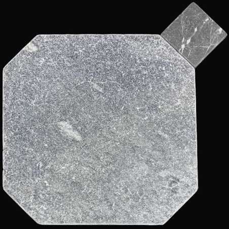 Crystal Grey Octagon & Square Tumbled Marble Tiles