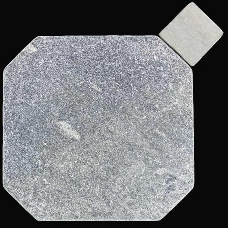 Crystal Grey Octagon & Square Tumbled Marble Tiles