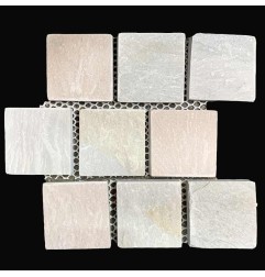 Heritage Gold Natural Split Brick Pattern Quartz Cobblestone 300x300x20