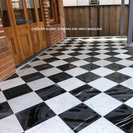 Italian Bianco Carrara Classic Honed Marble Tiles 600x600x15