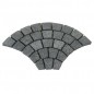 Diamond Black Fish Scale Fan Shape Flamed Cobblestone Granite