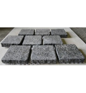 Diamond Black Flamed Brick Pattern Cobblestone Granite