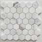 Calacatta Statuario Hexagon Honed Marble Mosaic Tiles 48x48