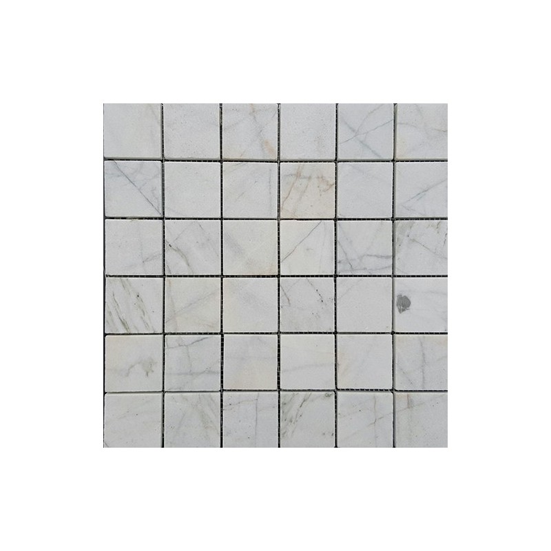 Persian White Honed Marble Mosaic Tiles 50x50