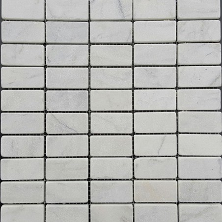 Persian White Tumbled Marble Mosaic 60x30