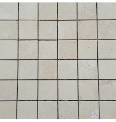 Chiaro Unfilled Honed Travertine Mosaic 50x50