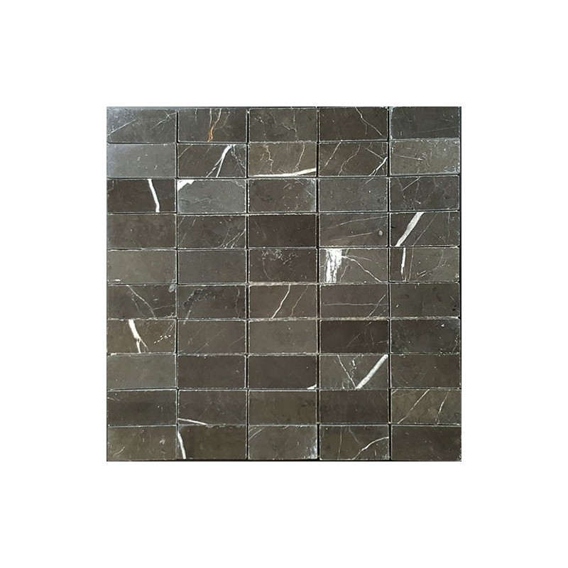 Pietra Grey Polished Limestone Mosaic Tiles 60X30