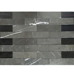 Pietra Grey Interlocking Honed Limestone Mosaic 150x40
