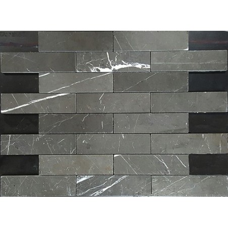 Pietra Grey Interlocking Honed Limestone Mosaic 150x40