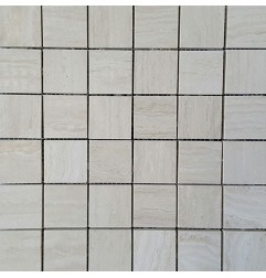 Chiaro Veincut Filled Polished Travertine Mosaic 50x50