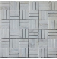 Bianca Luminous Roma Pattern Polished Marble Mosaic 50x15