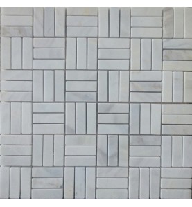 Bianca Luminous Roma Pattern Polished Marble Mosaic 50x15