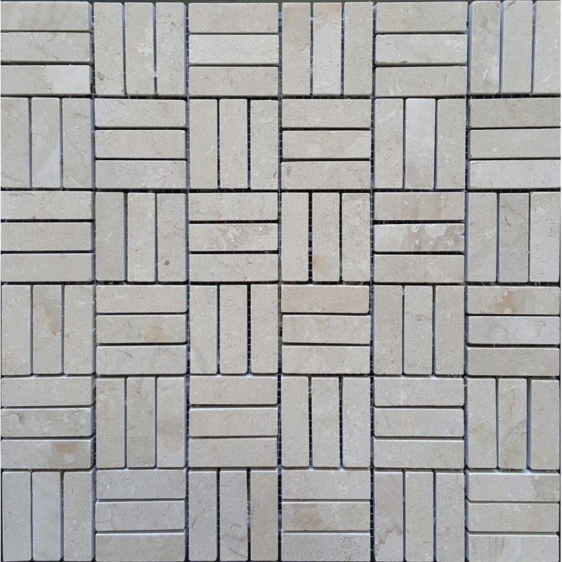 New Botticino Roma Pattern Polished Marble Mosaic Tiles