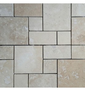 Classico French Pattern Filled Honed Travertine Mosaic