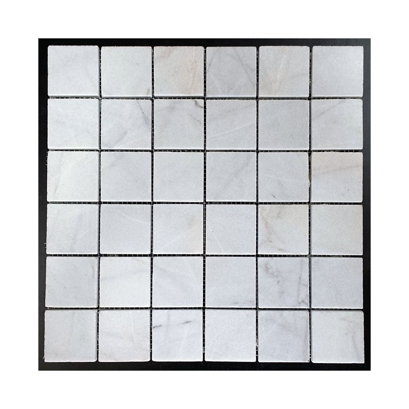 Bianca Luminous Honed Marble Mosaic Tiles 50x50