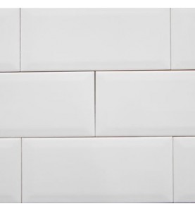 Spanish White Gloss Bevelled Subway Ceramic 200x100